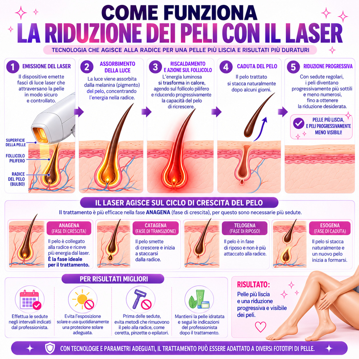 RIDUZIONE DEI PELI CON IL LASER